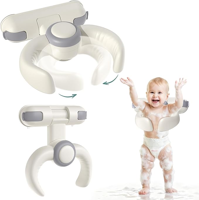 Baby Bath Stand-Baby Shower Stand Duck with Strong Suction Cups. Foldable Adjustable Bath Support for Infants Toddlers 8-36 Months, Babies Shower Gifts Soporte para Bañera de Bebé Toddler Bath Helper