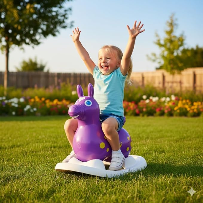 Gymnic Rody with Rocking Base and Saddle (Purple Rody & Rocking Base with Saddle)