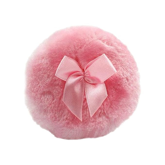 Generic Body Powder Puff - Portable Dustproof Powder Puff, Soft Round Face Body Powder Puff With Ribbon Bow | Skin-Friendly Furry Powder Puff, Body Powder Applicator Suitable For Home And Travel