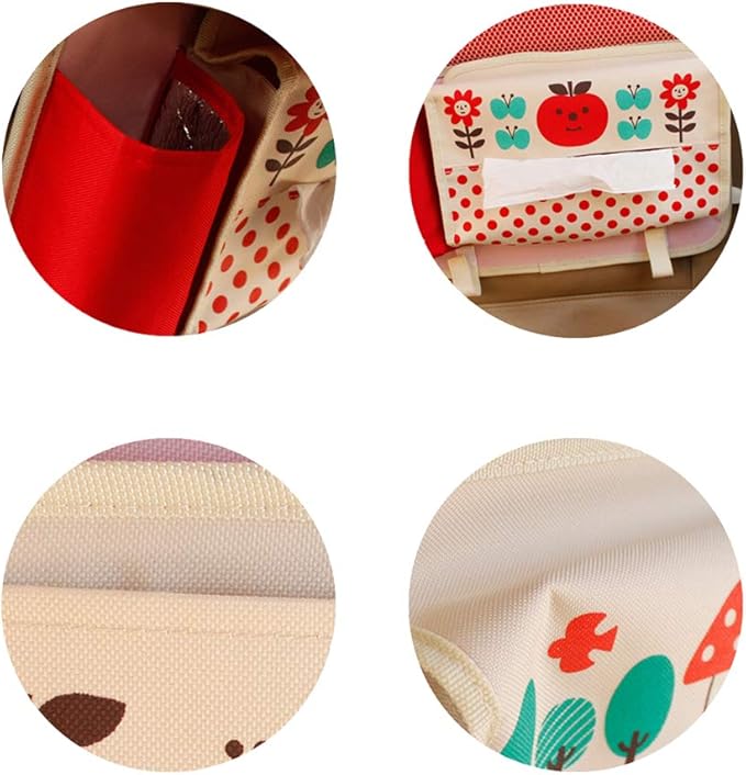 Cute Cartoon Car Backseat Organizer Auto Car Foldable Table Tray Seat Back Storage Bag Organizer for Baby Kid