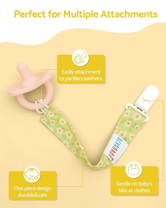 ALVABABY Pacifier Clips 8 Pack Binky Paci Clip Holder Leashes 8DP21A
