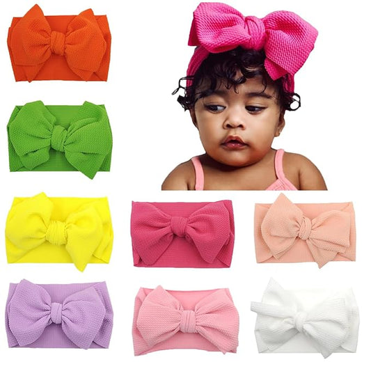 Baby Headbands for Girls Nylon Hair Bows Turban Knotted Headwraps for Newborn Infant Toddlers Kids (PR20)