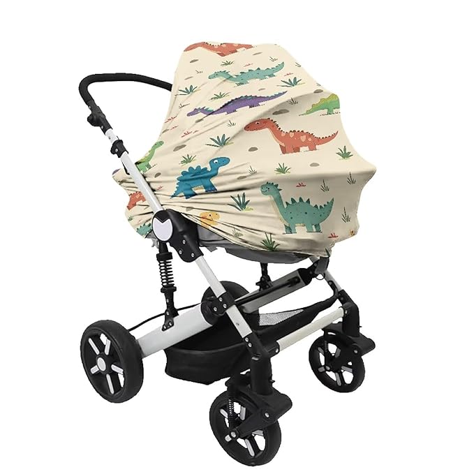 Cute Dinosaur Car Seat Covers for Babies,Nursing Covers for Breastfeeding Baby Car Seat Canopy for Girls, Boys,Nursing Essentials for Breastfeeding Women Infant Stroller Privacy Protection