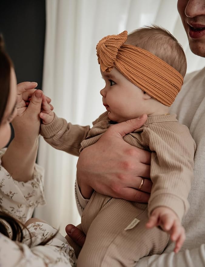 Stretchy Baby Girl Headbands Bows, Infant Headband Bows for Baby Bonnet Newborn Head Wraps Toddler Unisex (XH003)