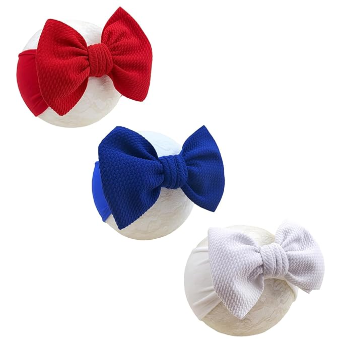 Baby Girl Headbands Nylon Red Bow Hair Accessories for Newborn Infants Toddlers (Y12, FZ)