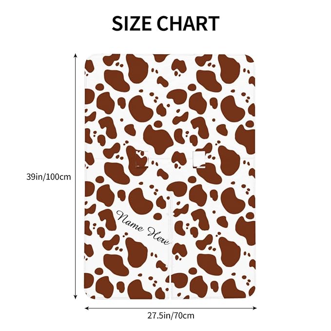Personalized Brown Cow Print Baby Infant Car Seats Canopy for Babies with Name, Custom Multi-use Blankets for Baby Boys Girls, Peekaboo Minky Nursing Breastfeeding Stroller Cover Canopies for Newborn