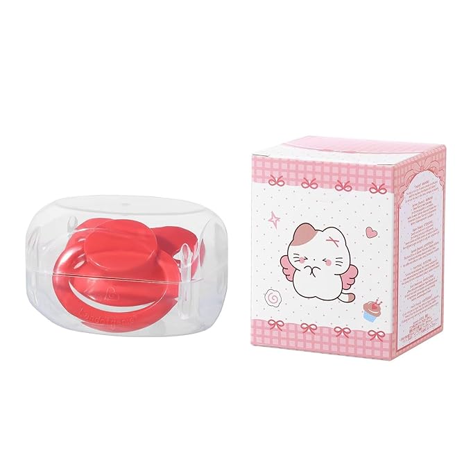 Landofgenie Adult Size Large Shield Pacifiers Butterfly Shaped Cutie Pacifier Red