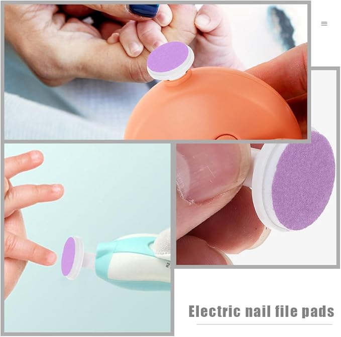 minkissy 24Pcs Baby Electric Nail File Replacement Pads 0.70 Inch Nail Grinding Heads for Infant Toddler Universal Electric Trimmer Accessories