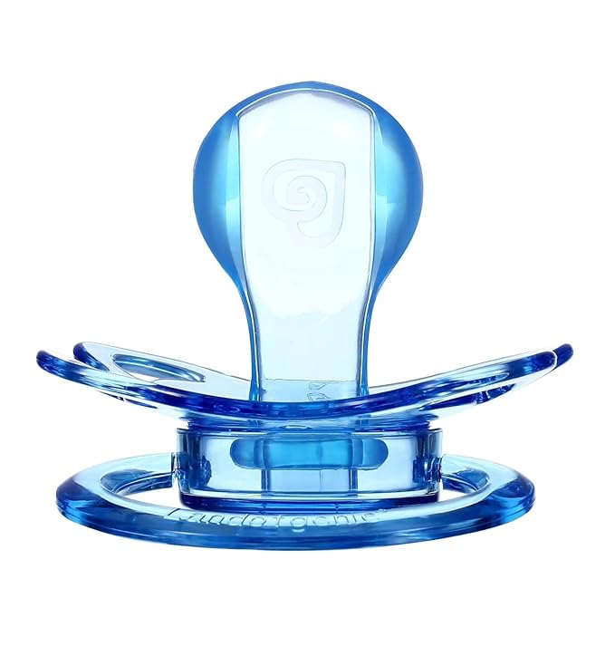 Landofgenie Large Shield Adult Size Pacifiers Set Moon Shape Transparent Design Pacifier Blue