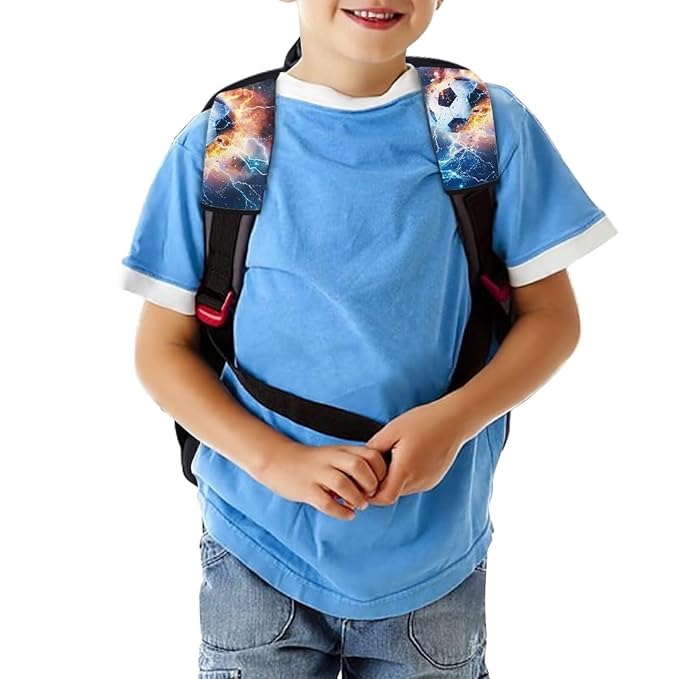Biyejit 2 Pieces Lightning Soccer Auto Seat Belt Shoulder Protector Harness Pad for Kids Adult, Universal Seatbelt Cover, Multipurpose for Handbag Carmera Backpack Straps