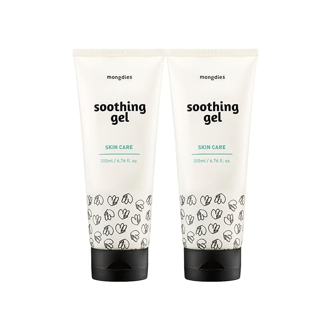 Mongdies Baby Soothing Gel | Cooling & Calming Water Gel for Sensitive Skin | Non Sticky Lightweight Moisturizer | Hyaluronic Acid & Panthenol | Vegan EWG Green | 6.76 fl oz | 2 Pack