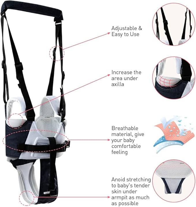 Baby Walking Helper - Adjustable Assistant for Infant Learning With Detachable Harness for 6-36 Months (C)
