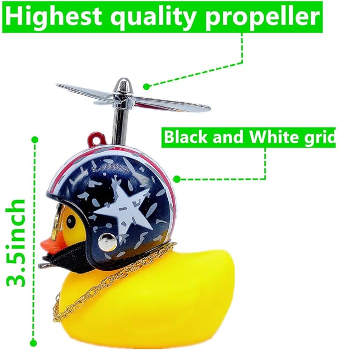 Rubber Duck Patos para jeeep Lights Christmas Duck Cart Marine Duck Cool Companion Toy Squeaky Glasses Rubber Ducks Funny (Stars and Stripes + Little Yellow Duck)