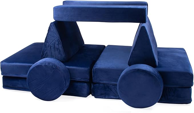 Schooled Kids Soft Play Couch (14pcs) - Children's Furntiture, Modular Kids Play Couch - Sensory Room Must Have Gifts for Toddlers - Climbing Pillow Fort