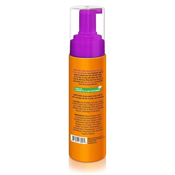 Piggy Paint Rock the Locks Foaming Rinse-free Shampoo for Kids - 7 fl. oz, Cleans Hair with No Water or Rinsing, No Parabens or Phthalates or Sulfates, Cruelty-free