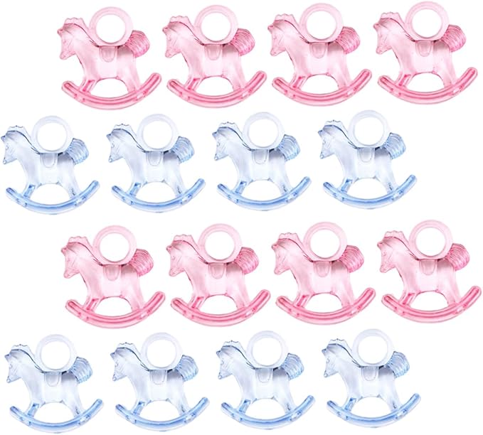 TOYANDONA Acrylic Mini Rocking Horse Decor 96 Pcs Party Table Scatter for Baby Shower Birthday and Toddler Toy Accessories