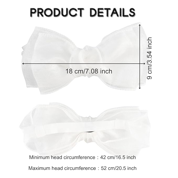 Lace Big Bow Baby Girls Headband Floral Hair Band Toddlers Newborn Infants Christening Baptism Party Hair Accessories for 0-36 Months Elastics Hairband (Style 7)