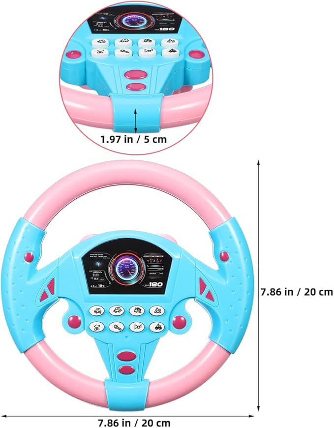 TOYANDONA 2pcs Steering Wheel Toys, Driving Wheel Toy Simulated Pretend Play Driving Toy Kids for Car Backseat