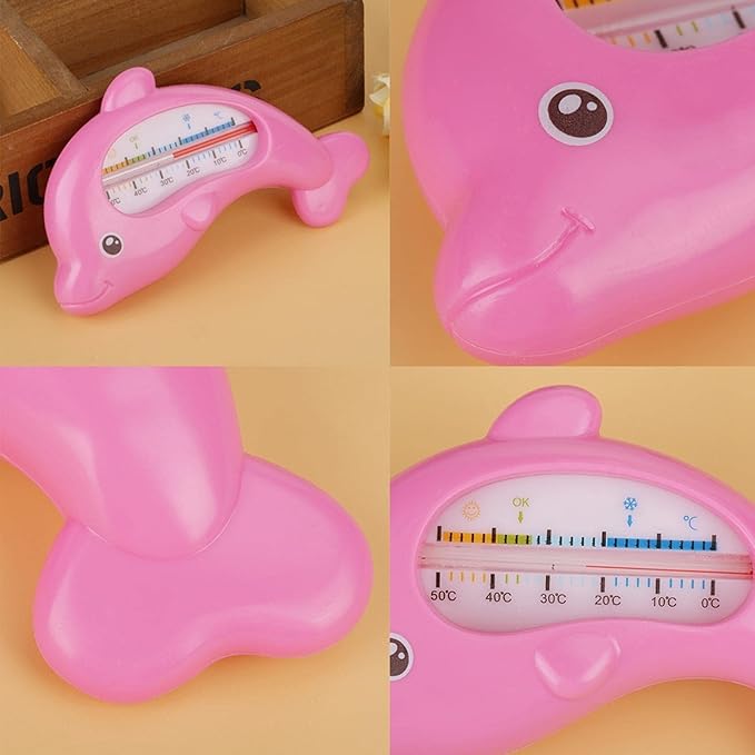 Dolphin Baby Bath Thermometer, Child Bath Thermometer, Digital Bath Thermometer and Baby Room Bath Thermometer for Kids Babies to Measure Water Temperature(Rose Red Dolphin)