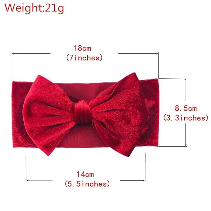 Baby Girl's 7'' Soft Big Bowknot Velvet Headband Toddler Hairband for Photography Travel Party Festivals (Royal Blue, One Size)