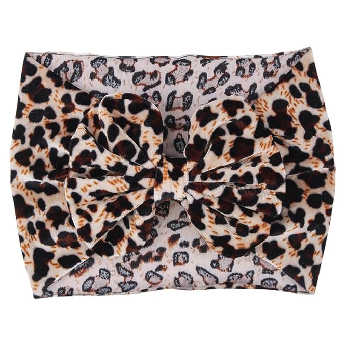 Bows for Baby Girls Headband, Newborn Bows Headbands Baby Hair Bows Hairbands Hair Accessories.(FD104) (leopard headband)