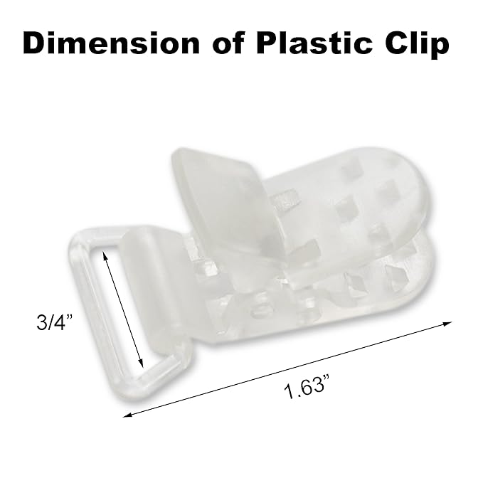 10-Pack Pacifier Clip Replacement Ends - BPA-Free Plastic Fasteners for DIY Baby Crafts, Sewing Bibs & Blankets Straps (3/4 Inch, Transparent)