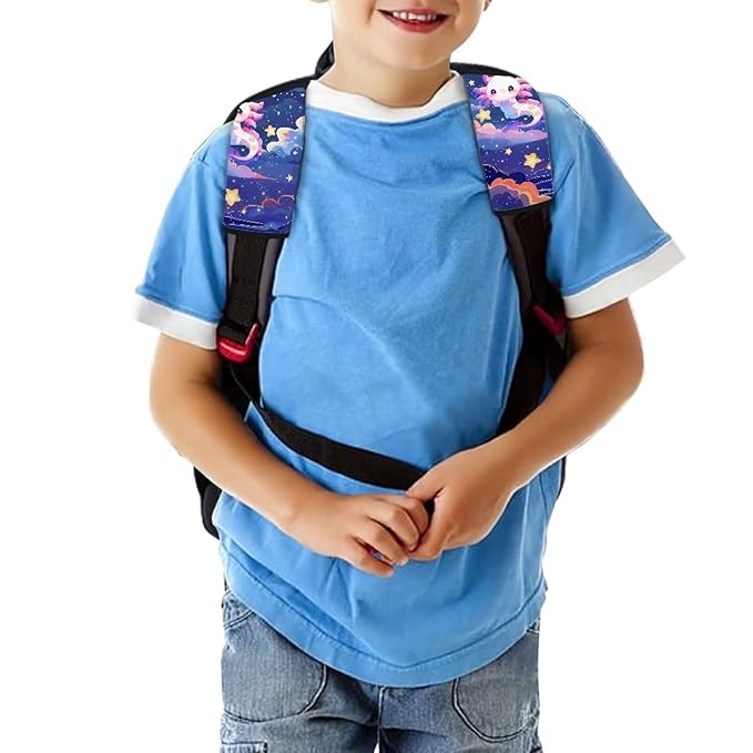 Biyejit Starry Axolotl 2 Pieces Kids Car Seat Belt Cover Safety Belt Cushion Car Seat Belt Pad Car Seat Shoulder Protector Pillow Belt Cover Pad for Baby Boys Girls Children