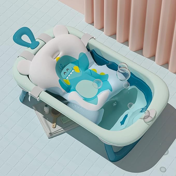 Surakey Baby Bath Cushion Non-Slip Bath Pad Bath Seat for Toddler Infant Newborn Bathtub Mesh Cushion Bath Mats Newborn Floating Tub Pillow Cushion Safety Seat Pad (Green)