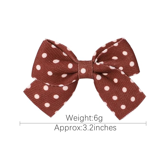 Baby Hair Clips for Girls, LeopardBaby Clip Bows, Toddler Girl Hair Accessories forKids Fully Lined Polka Dot Alligator ClipBarrettes,Packed in pairs[L]