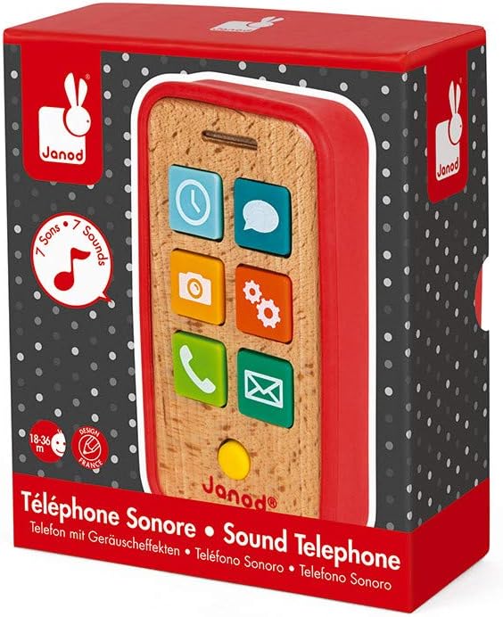 Janod Pretend Play Sound Telephone - Ages 18 Months+ - J05334