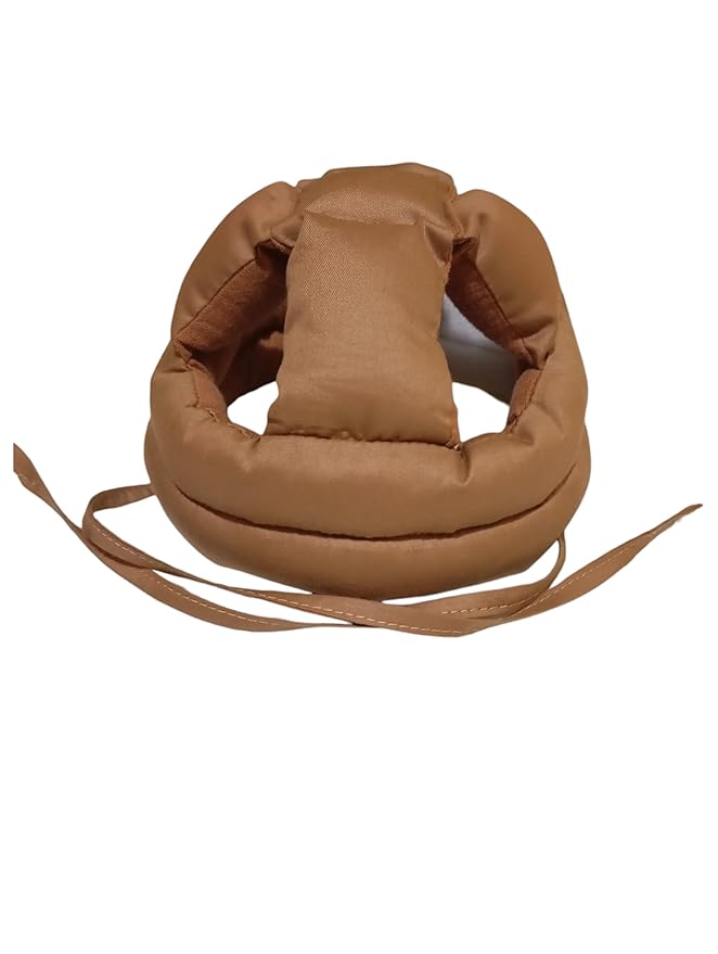 Soft Organic Helmet for Toddlers Learning to Walk, Ages 6–14 Months (Solid Brown)