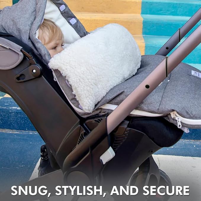 7 A.M. 7AM Enfant Universal Stroller Footmuff - Water Repellent Winter Bunting Bag for Strollers & Car Seats, Soft Micro-Fleece & Plush Lined Stroller Footmuff for Baby Boy & Girl | LambPOD