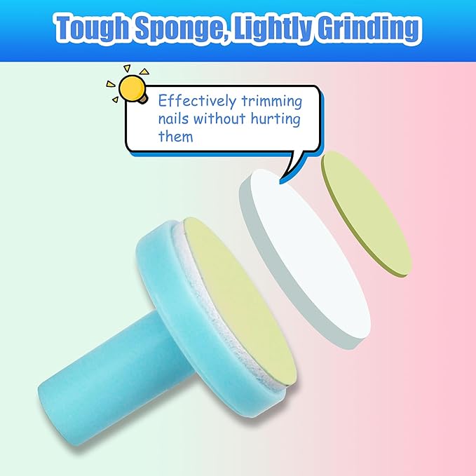 12 Pieces Baby Nail File Pads Nail Trimmer Replacement Pads Electric Baby Nail Grinding Heads for Standard Electric Kid Nail Trimmer Suits to Newborn Infant Toddler (4-11, Over 12 Months)