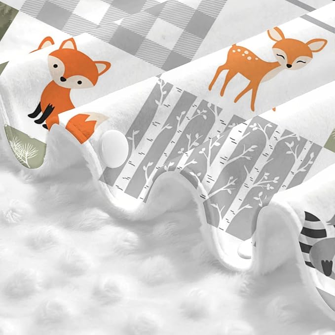 Personalized Baby Car Seat Canopy for Babies, Custom Name Car Seat Covers for Boys and Girls, Opening Minky Nursing Breastfeeding Cover for Infant, Carseat Canopies for Newborn (Woodland Animals)