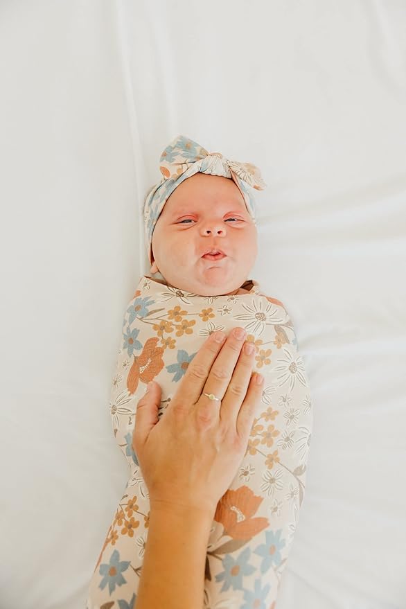 Copper Pearl Baby Bows: Stylish Headbands for Baby Girls, Premium Soft and Stretchy Baby Headbands, Perfect for Newborns, Trendy Designs - Eden
