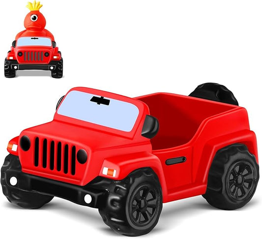 ANGGIKO 3.5 Inch Red Car Toy Match Most 2 in Rubber Ducks, Ducks for Jeeps, Vehicle Toys for Car Dashboard Decorations Accessory Rubber Duck Collection, Easter Basket Stuffers for Kids Party Favors