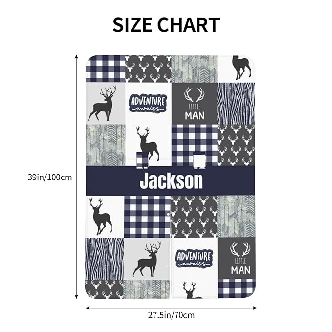 Personalized Baby Car Seat Canopy with Name, Custom Woodland Deer Baby Car Seats Covers for Baby Boy, Opening Minky Nursing Breastfeeding Cover for Infant, Carseat Canopies for Newborn