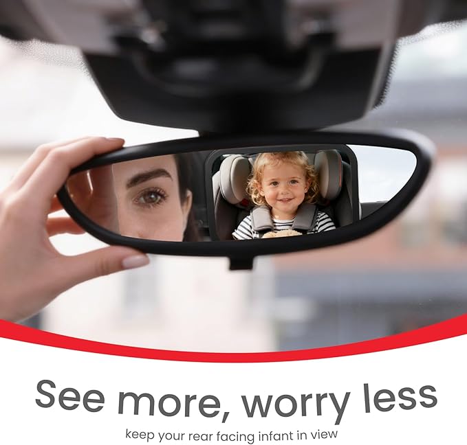 2-Pack Baby Car Mirror - Shatterproof & Shakeproof, 360° Adjustable Angle, Clear Wide View for Rear-Facing Infants, Easy Install, Perfect Baby Travel Gear & Carseat Accessories