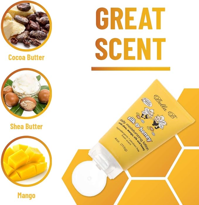 BELLA B Silk & Honey 4 oz - Baby Lotion - Baby Bella - Pregnancy Lotion - Belly Butter For Pregnancy - Pregnancy Cream - Baby Moisturizer - Baby Body Lotion - Moisturizing Lotion For Baby