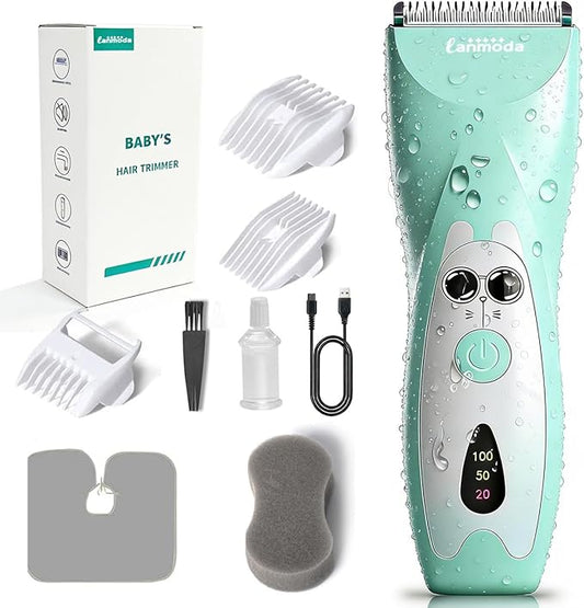 Baby Hair Clippers, Coldless Quiet Hair Trimmer Shaver for Toddler Children with Autism, Waterproof Rechargeable Haircut Kit for Infant Kids Ceramic Blade