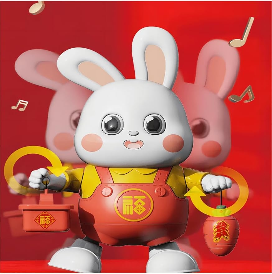 Baby Rechargable Musical Easter Bunny Toy Dancing Crawling Tummy Time Toys, Light Up Infant Toys 6-18 18-36 Months Birthday Easter Gifts for 1-3 Year Old Boy Girl Learning Baby Easter Basket Stuffers