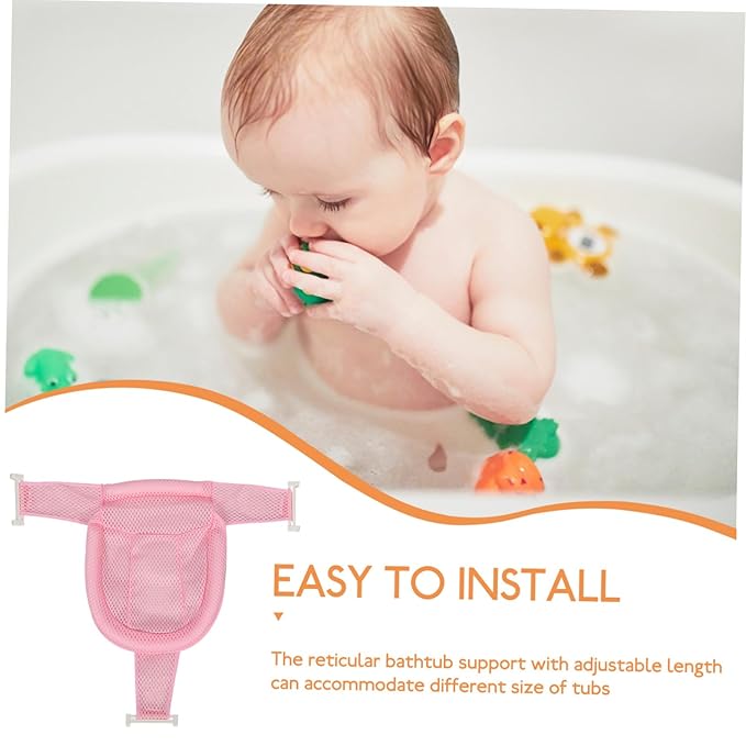 HEMOTON Secure Baby Bathing Bath Seat Net Non-Slip Bath Mat for Infant Baby Tub Support