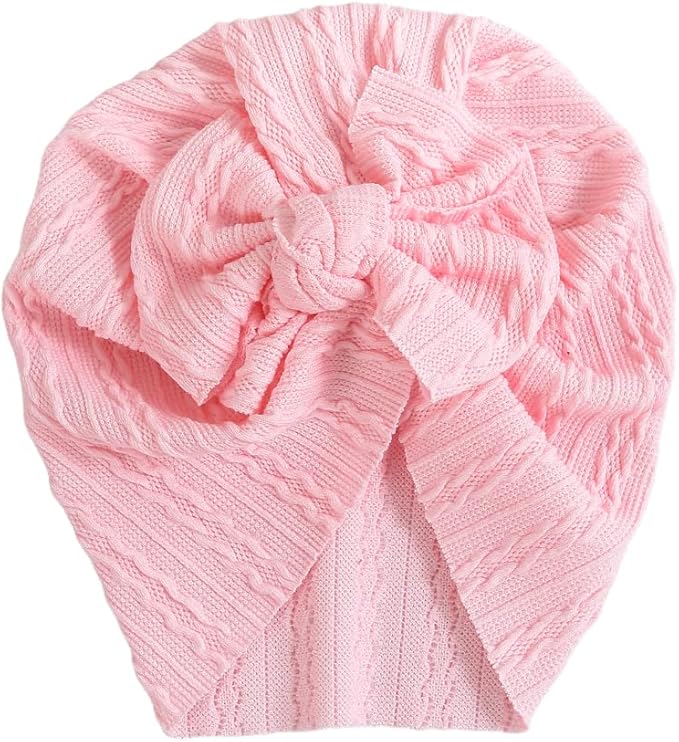 Newborn Babies Headwrap Hat Infant Toddler Cotton Soft Cute Nursery Beanie Headbands Top Bowknot Cap