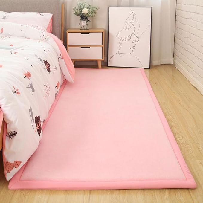 Play Crawling mat for Nursery Baby, Extra Soft Activity Floor Mat for Kids Playroom Bedroom-pink-80 * 150cm