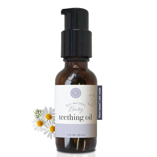 Rowe Casa Organics Baby Teething Oil, Natural Baby Teething Relief with Chamomile and Copaiba, Naturally Relieving and Soothing to Help Ease Discomfort, 1 Fl Oz