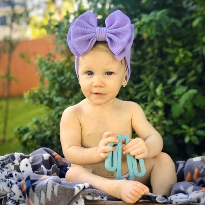 Bows for Baby Girls Headband, Newborn Bows Headbands Baby Hair Bows Hairbands Hair Accessories.(FD104) (Burgundy Lavender)