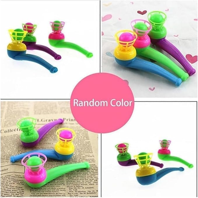 3Pcs Suspended Blowing Pipe Floating Ball Training Floating Blowing Balls Plastic Balls for Floating Blow Pipe Ball Activity Centers