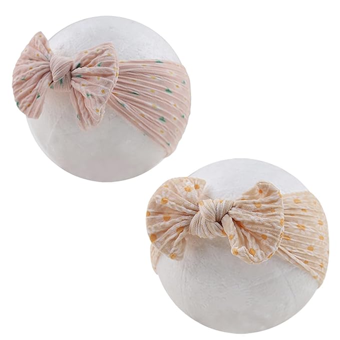 KIDOCHEESE Baby Girls Headbands with Bows Elastics Nylon Hair Bows Hairbands Hair Accessories for Newborn Infant Toddlers Kids