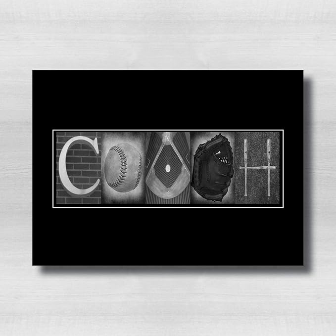 Baseball Coach Gift, Gift for Baseball Coach, Players can Sign the Black Area with a Silver or Gold Marker, 8x10 Photo Print