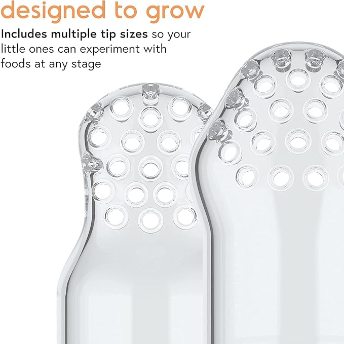 Fruuti Baby Fruit Feeder by Quark - Frozen Teether & Baby Food Feeder Pacifier - Perfect for Self Feeding, with Extra Silicone Tips - Secure Latch & Clip Ring - BPA, BPS, PVC, Phthalates Free